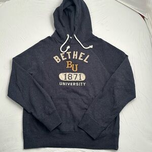Campus Crew Bethel University gray blue logo pullover hoodie